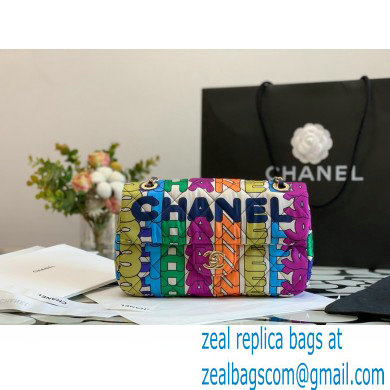chanel Printed Fabric & Gold Metal Multicolour flap bag AS2897